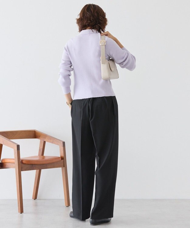 AMERICAN HOLIC バイパチ襟付き前あきリブプルオーバー ライラック