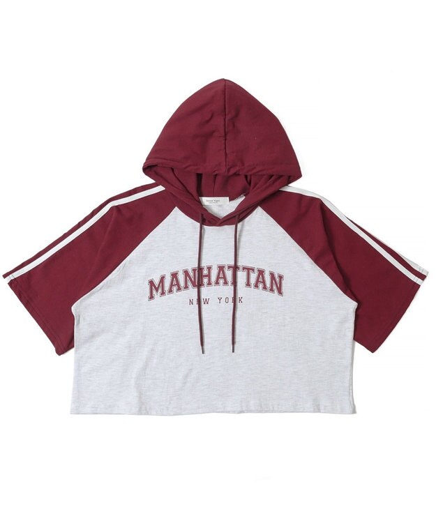 WEGO フーデッドラグランT ワイン