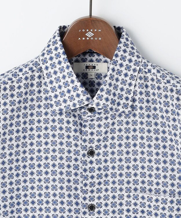 JOSEPH ABBOUD 【キングサイズ・綿100％・JAPANファブリック】パナマボイルプリント 半袖シャツ ネイビー系5
