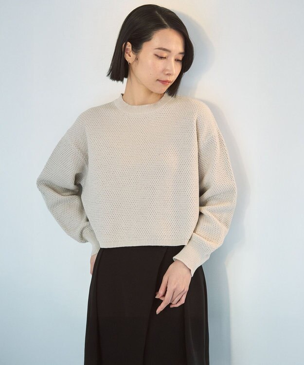 UNFILO 【WEB限定】ラメリンクス クロップドニット ベージュ