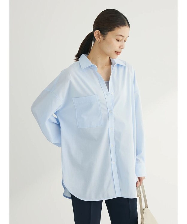 Green Parks イージーケア　ゆったりシャツ Sax