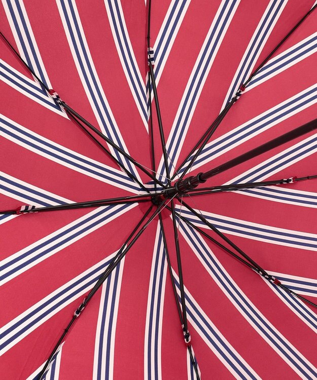 MOONBAT POLO RALPH LAUREN(ポロ ラルフローレン) 長傘 ワンポイント ストライプ 75デニール 日本製 レッド