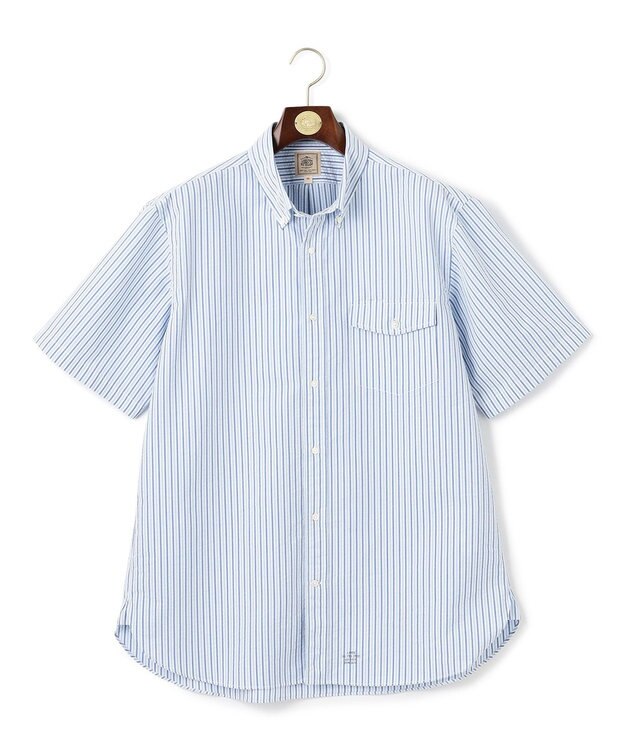 J.PRESS MEN 【KING SIZE】【吸水速乾 / 高通気性】【クールマックス】サッカーストライプ シャツ / B.D. サックスブルー系1