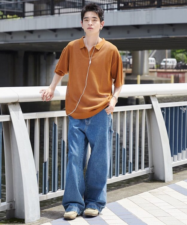 WEGO メッシュポロニットプルオーバー（S） マスタード