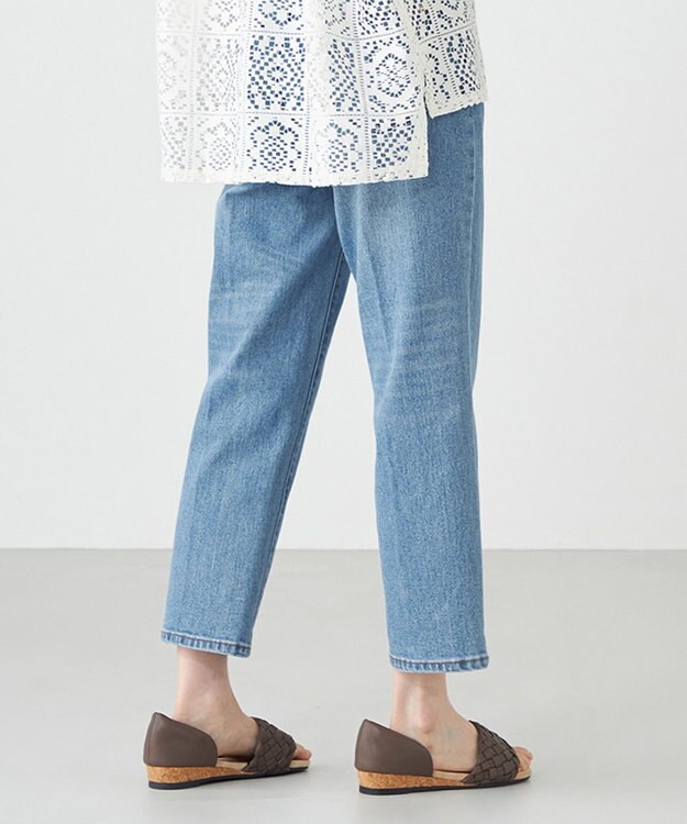 SHARE PARK LADIES センタープレスストレートデニム インディゴ