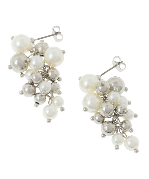 YECCA VECCA パールMIXボリュームピアス Silver