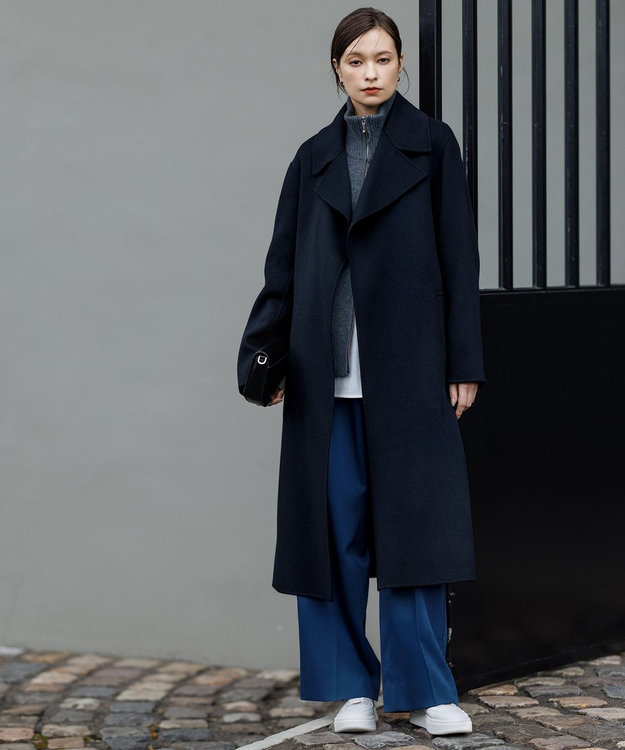 ICB L 【新色追加】ソフトカシミヤミックス ニットトラックジャケット ミディアムグレー