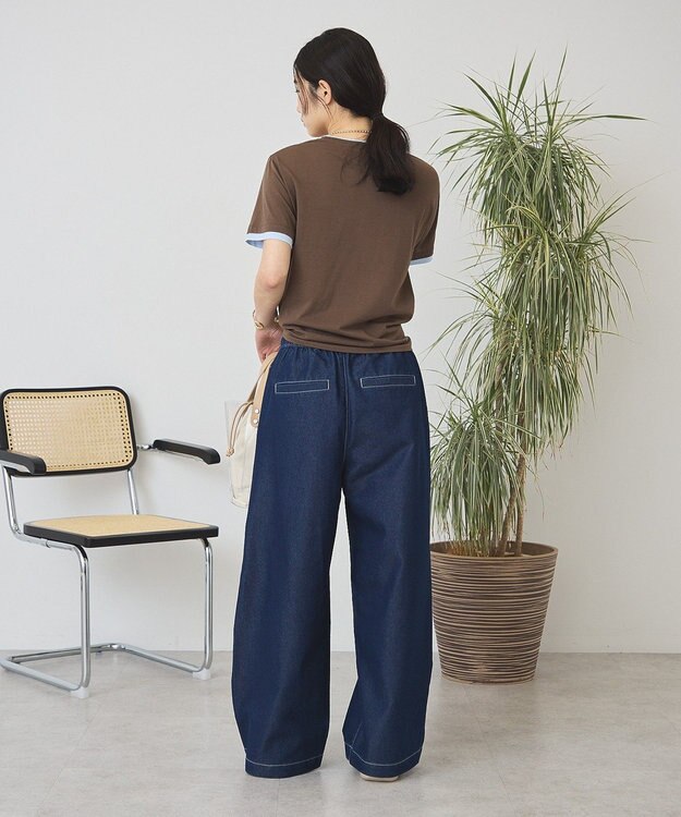 AMERICAN HOLIC 配色レイヤード風シアーＴシャツ Brown