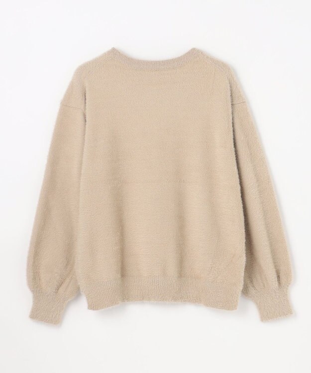 ANY L ショートシャギープルオーバーニット ベージュ