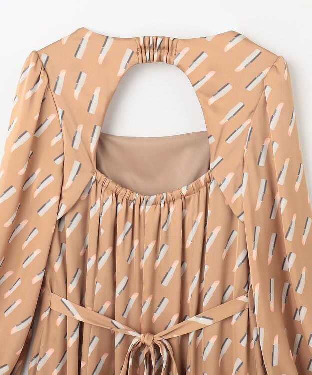 GRACE CONTINENTAL バックシャンリップドレス ベージュ