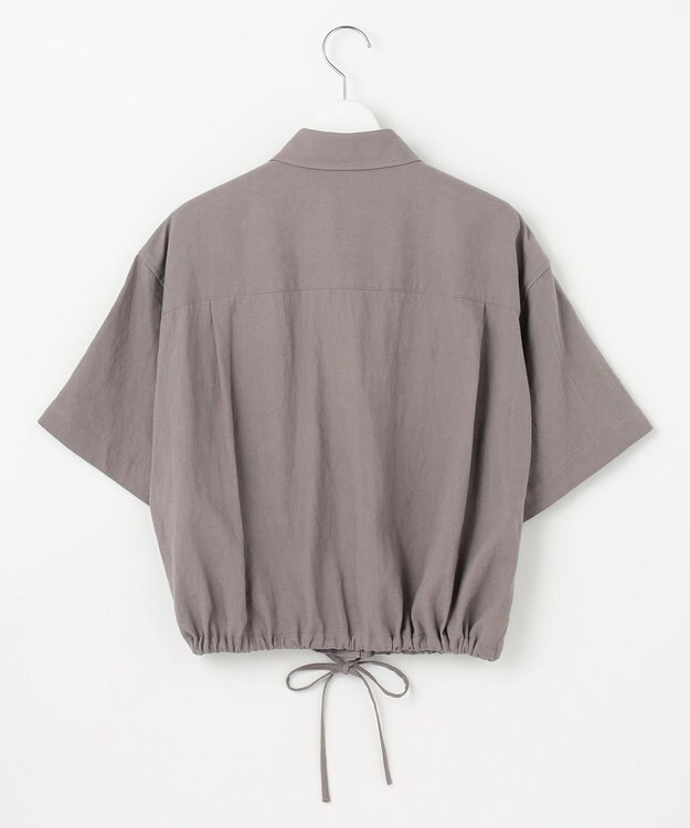 23区 L 【SLOW/一部店舗限定】ブライトリネン クロップド シャツ ライトグレー系