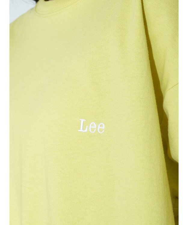 earth music&ecology Ｌｅｅ×ｅ．ｍ．ａ．ｅ　ＢＡＣＫ　ＰＲＩＮＴ　ＴＥＥ Lime Green