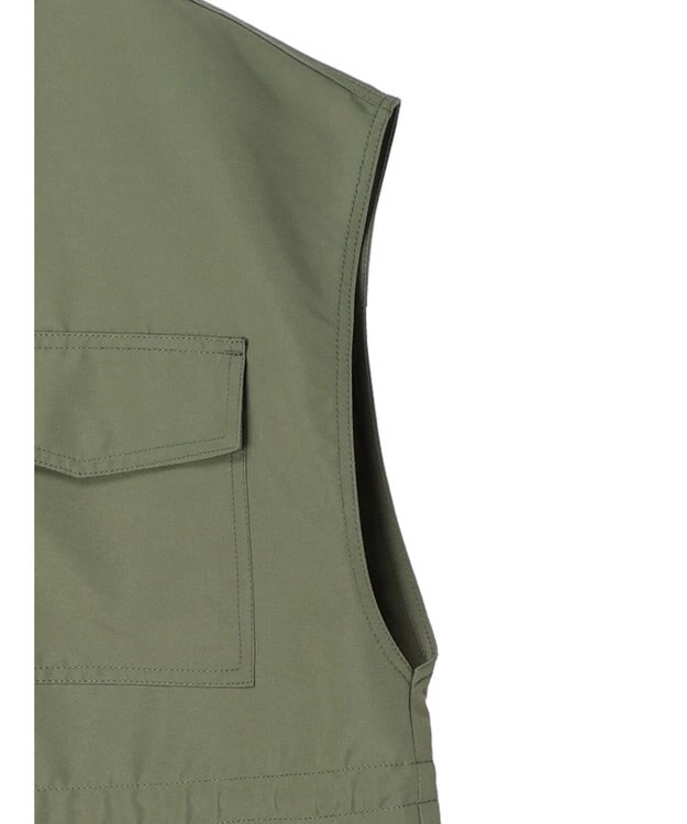 Green Parks ・ＥＬＥＮＣＡＲＥ　ＤＵＥスタンドカラーミリタリーベスト Khaki