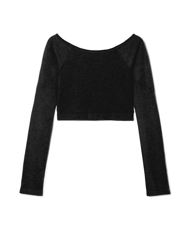 Chacott ラウンドネック・ショートトップ (サーモギア(R)糸使用） ブラック