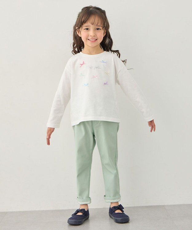 ANY KIDS 【洗濯機可能】ときめきストレッチ ネコパンツ ミント