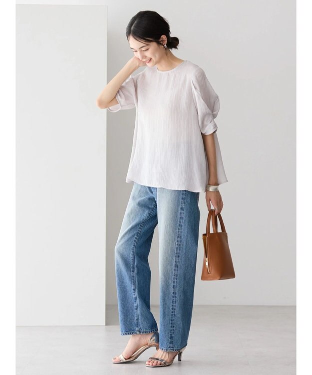 AMERICAN HOLIC 袖コンシャスブラウス Light Gray