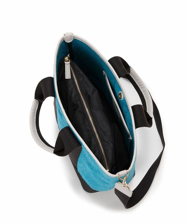 TOPKAPI 【Breath TOPKAPI】イタリアンフェルト ショルダー付 B5 トートバッグ M ターコイズブルー