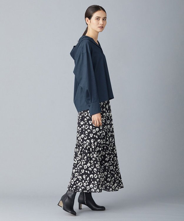 ICB 【洗える】コットンサテン プルオーバーブラウス パイングリーン系