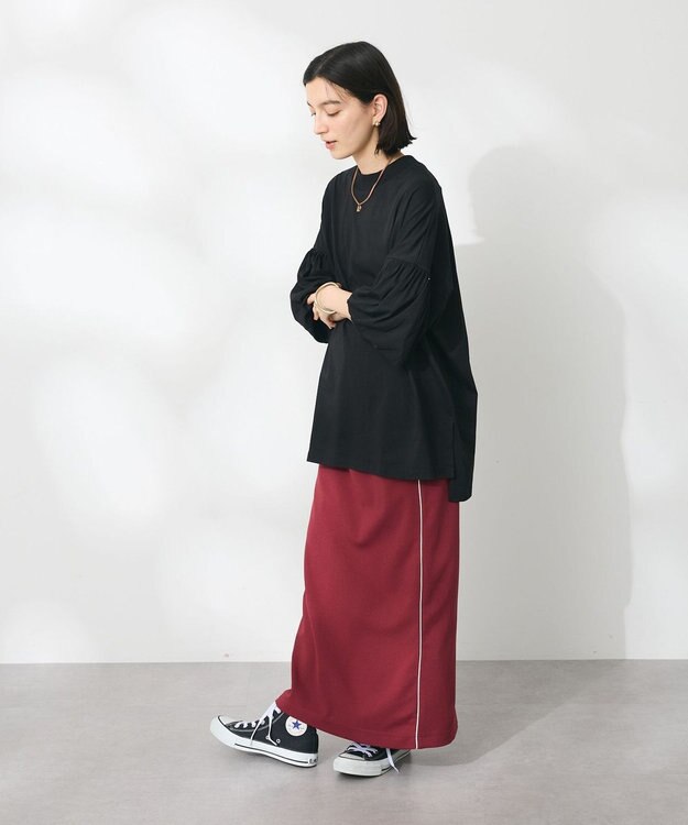 CRAFT STANDARD BOUTIQUE パイピングラインスカート Red