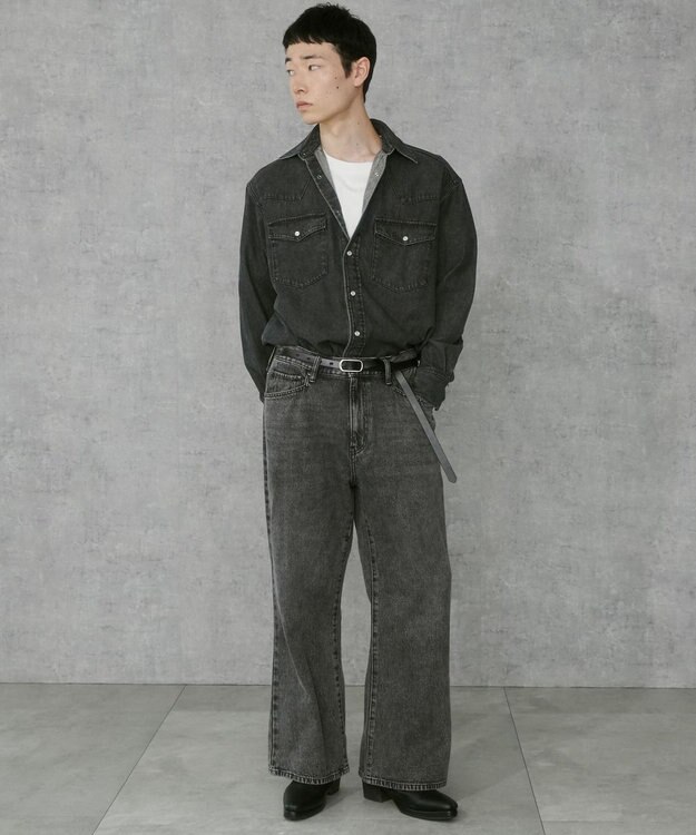 WEGO デニムウエスタンシャツ（LS） デニムブラックソノタ