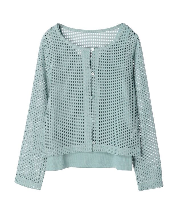 earth music&ecology ＳＥＴ２点メッシュカーディガン＋インナー Mint Green