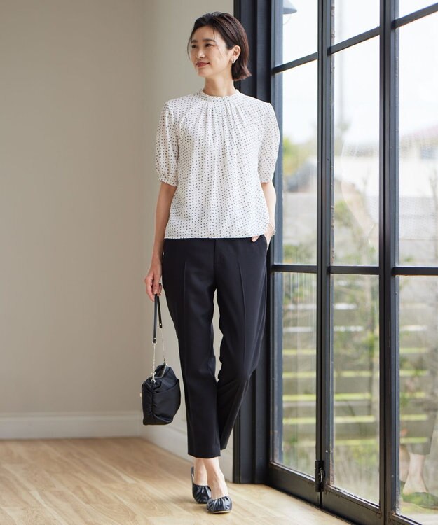 J.PRESS LADIES 【2way】ナイロンギャザー ショルダー バッグ ブラック系