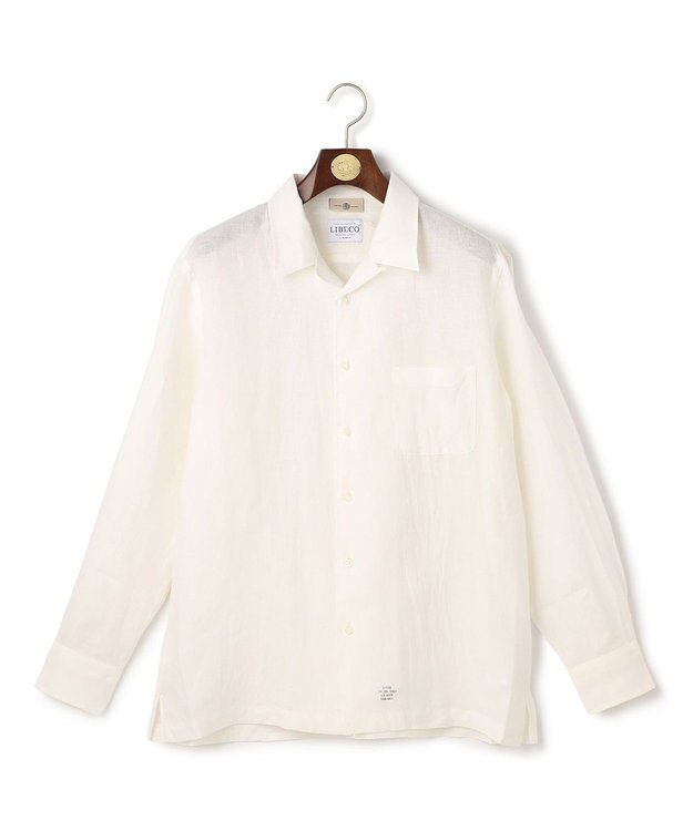 J.PRESS MEN 【LIBECO】リネンオープンカラー シャツ ホワイト系