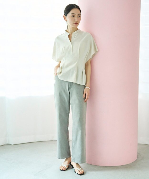 UNFILO 【UNFILO DENIM】撥水ストレッチ テーパードデニム アイスグレー