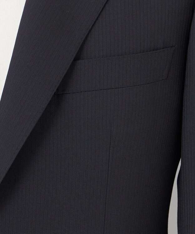 GOTAIRIKU オールシーズン対応【御幸毛織】WOOL×SOLOTEX ストレッチスーツ（ブラックストライプ） ブラック系1