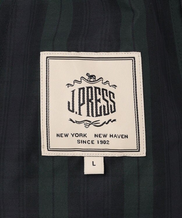 J.PRESS MEN 【オンオフ兼用 / ストレッチ / 撥水 / 洗える】トリコット3レイヤーバルマカンショートコート / フードデタッチャブル ネイビー系3