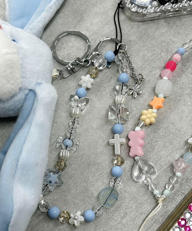 WEGO ビーズストラップキーホルダーC 柄6