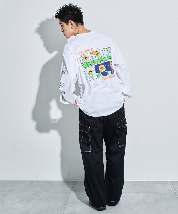 WEGO DUCKDUDE　SUNFLOWER　L／S　TEE ホワイト
