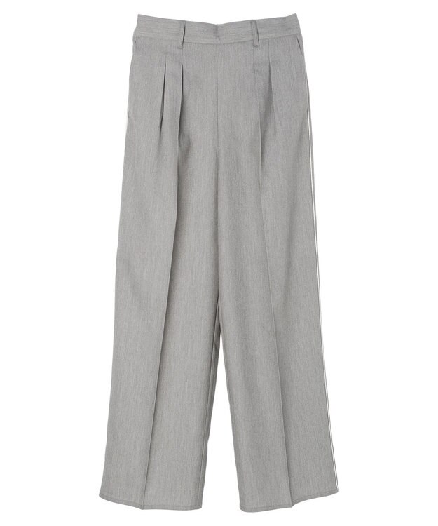 Green Parks パイピングサイドラインワイドパンツ Gray
