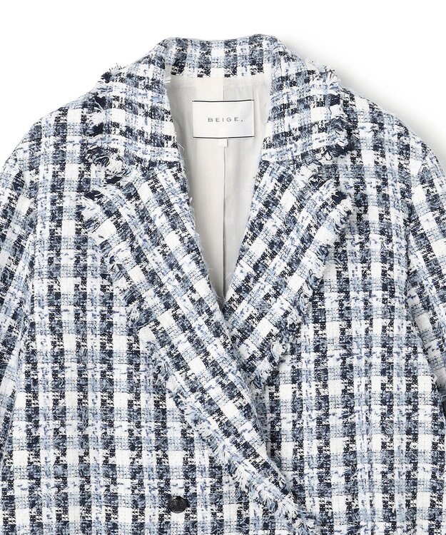 BEIGE， BERYL / ファンシーツイードダブルジャケット Navy Mix