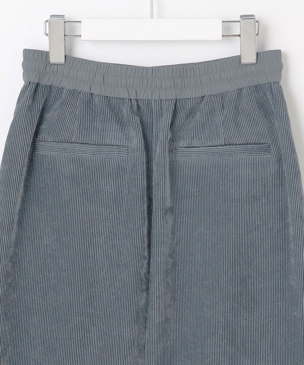 自由区 L 【17号サイズまで展開・SHIHOさん着用】ソフトコーデュロイ スカート ダルブルー