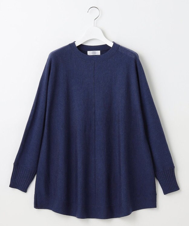 J.PRESS LADIES L 【洗える】EASY WOOL チュニック ニット ブルー系