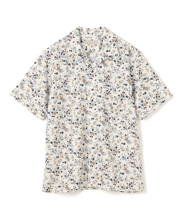 UNFILO MENS ボタニカルプリント オープンカラーシャツ【ギフトにもおすすめ】 ベージュプリント