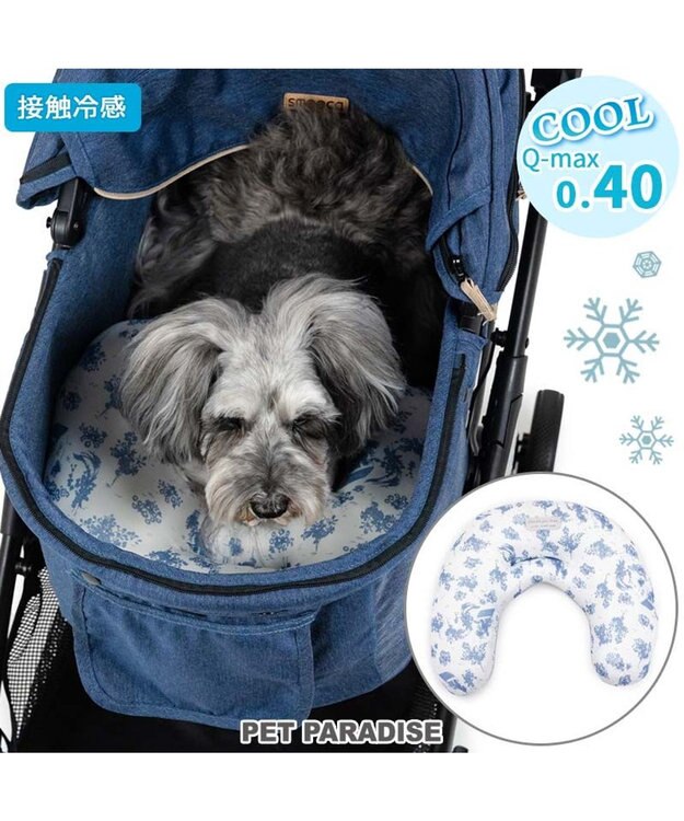 PET PARADISE ペットパラダイス クールピロー 《トワルドジュイ》 小型犬 ホワイト×ブルー