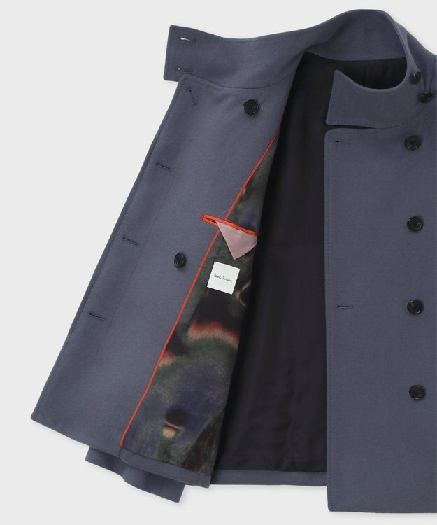 Paul Smith Field Flowers スタンドカラー ショートコート グレイッシュブルー