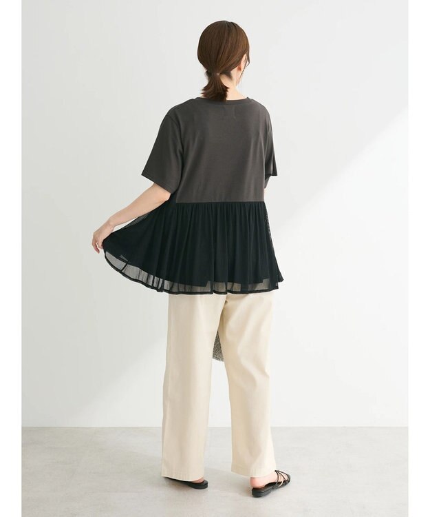 Green Parks メッシュドッキングチュニック Charcoal Gray