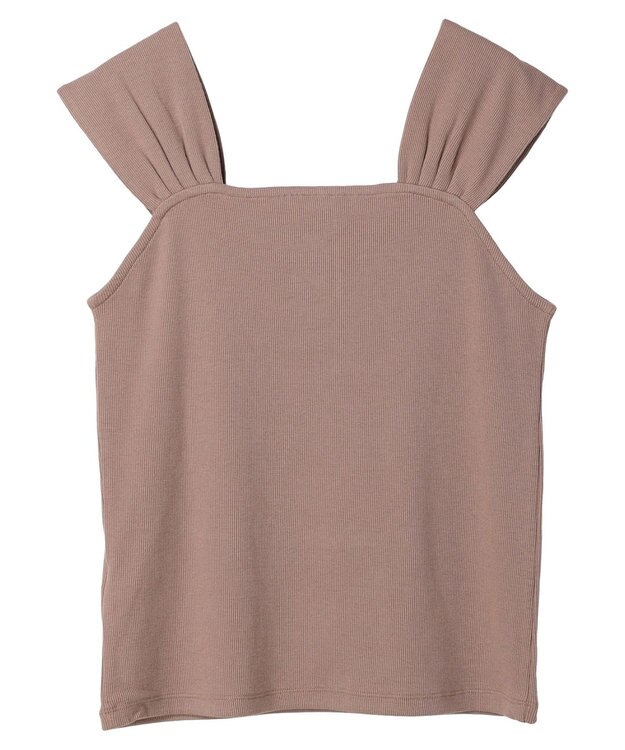 earth music&ecology リブフレンチタンクトップ Mocha