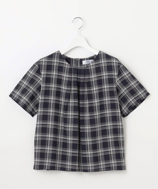 J.PRESS LADIES L シアーストライプ&チェック カットソー ネイビー系3