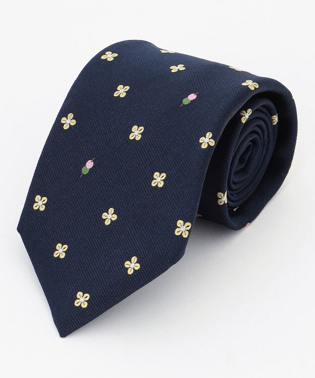 J.PRESS MEN ジョークタイ/花より団子 ネイビー系8