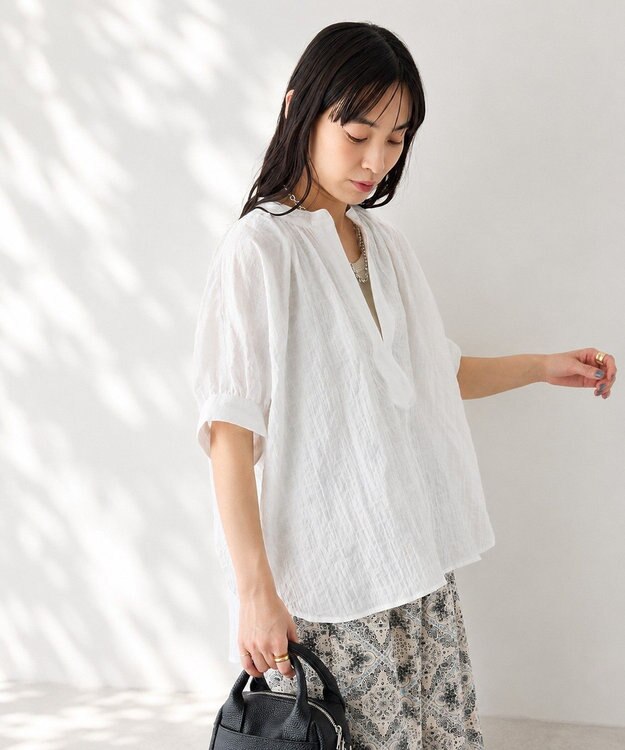 CRAFT STANDARD BOUTIQUE ナチュラルワッシャーブラウス【WEB限定カラー有り】 Off White