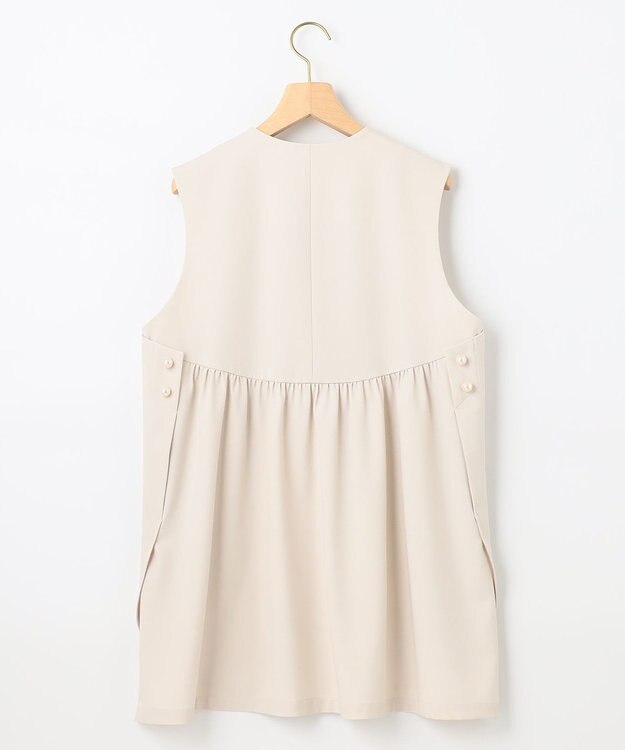 組曲 【洗える】パールポイントショートレングス ジレ ライトグレー系