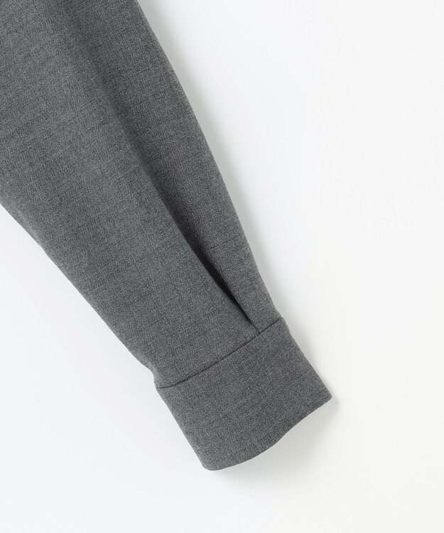 自由区 L 【SHIHOさん着用】ソフトウールブレンドペプラム ブラウス チャコールグレー