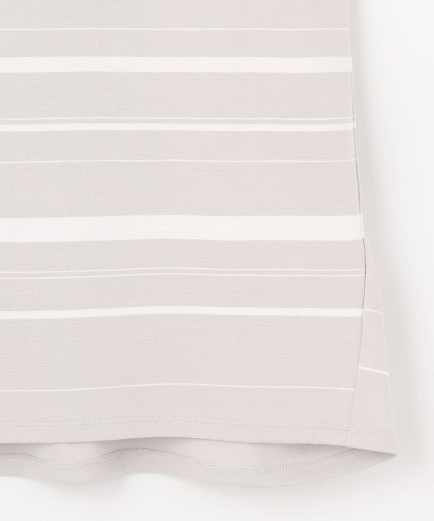 J.PRESS LADIES 【洗える】ポンチボーダー カットソー ライトグレー×ホワイト系1