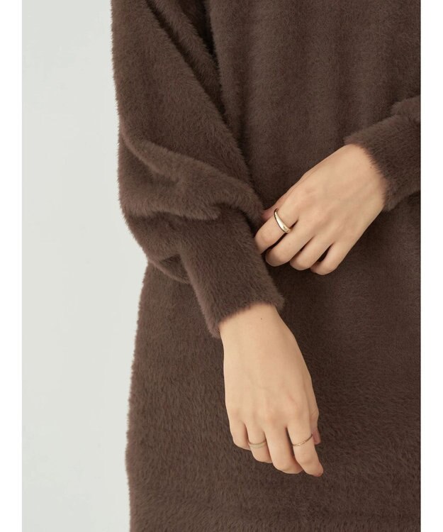 earth music&ecology ミニシャギーチュニック Brown