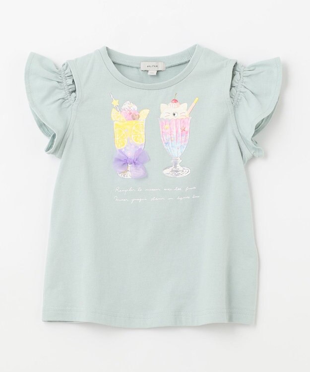 ANY KIDS オンオフショルダーパフェTシャツ ミント系