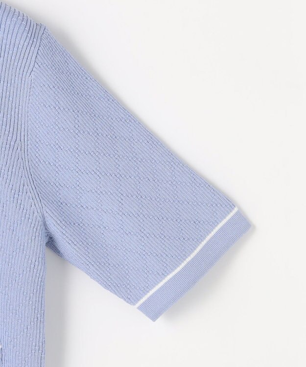 ANY SIS バイカラーニット カーディガン ライトブルー×オフ